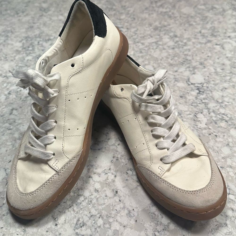 Stylish Cream and Black Sneakers